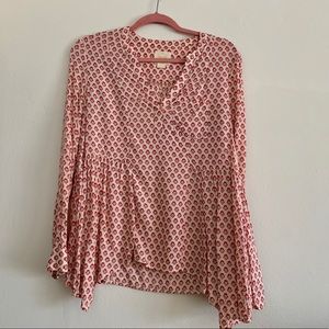 Maeve Pink Anthropologie Flowy Blouse
